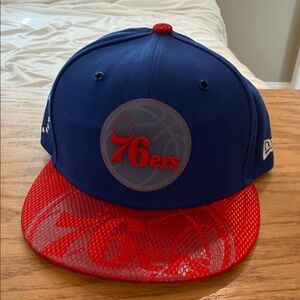 New Era Blue and Red 76ers Cap